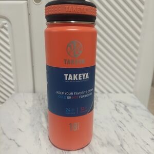 Takeya Coral Stainless Steal Double Wall Vacuum Insulated 18oz Water Bottle New